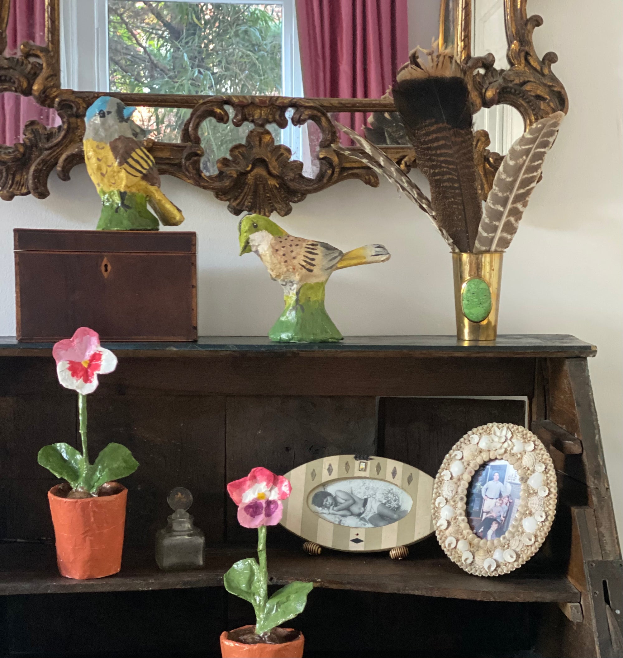 Dana Gibson Pink Pansy Pots