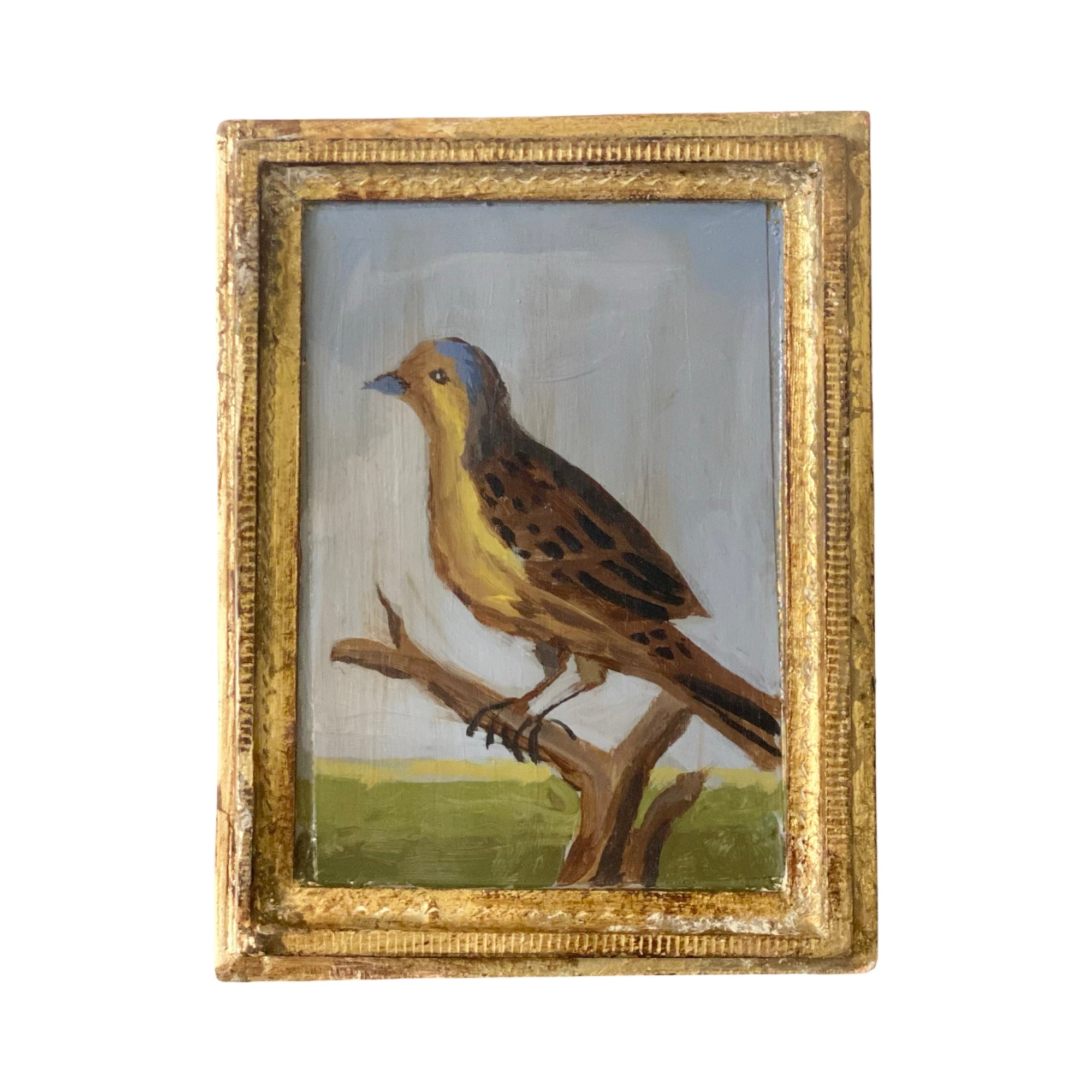 Dana Gibson Yellow Sparrow in Vintage Frame