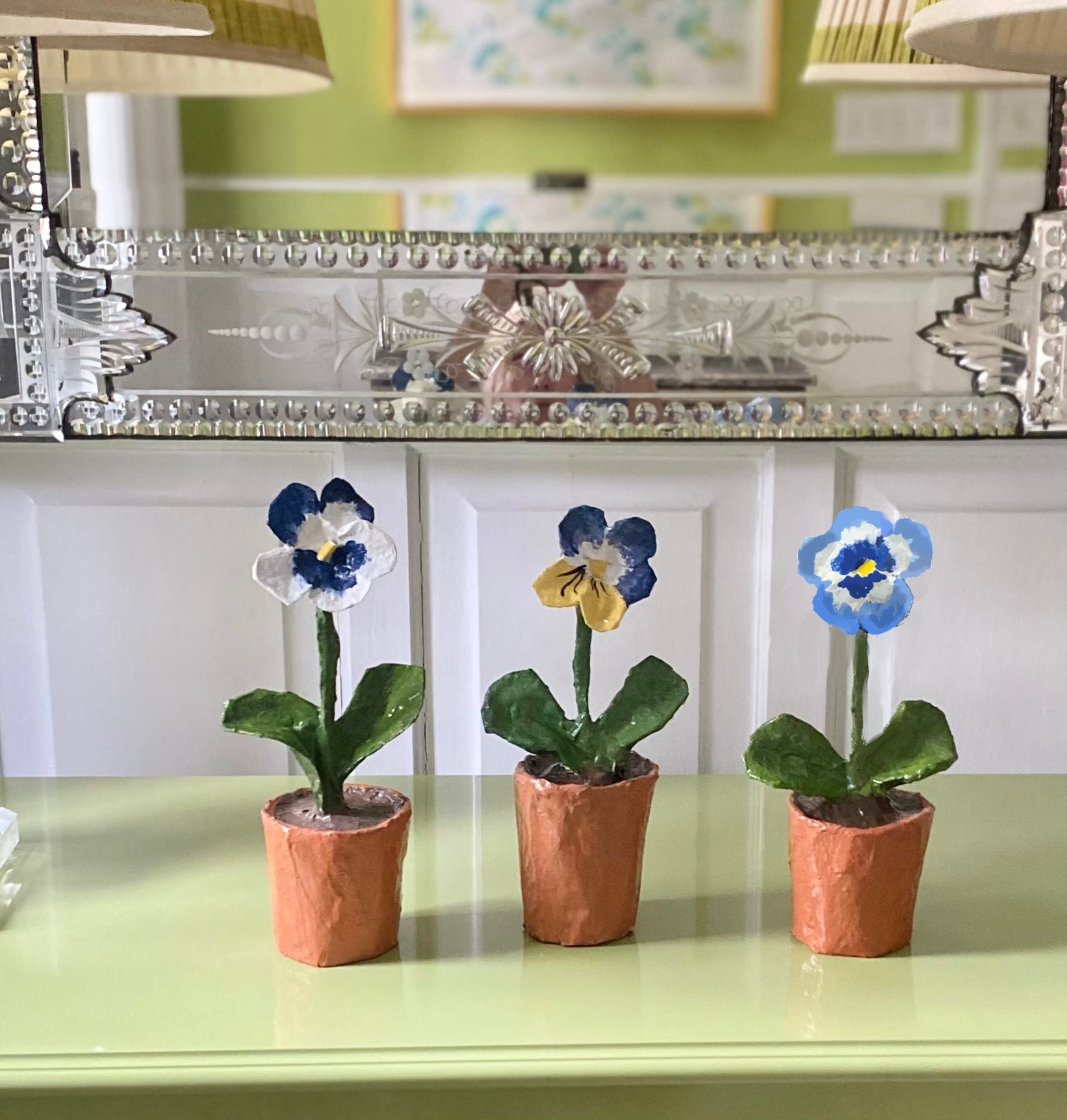 Dana Gibson Pansy Pots