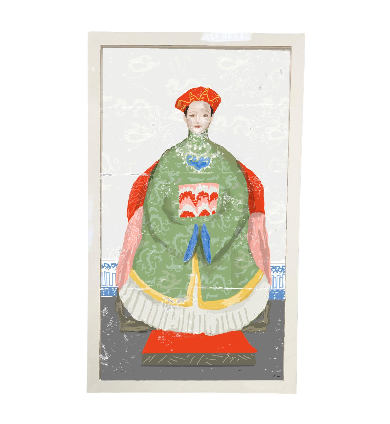 Dana Gibson Gilded Threads in Green, Gilt White Frame