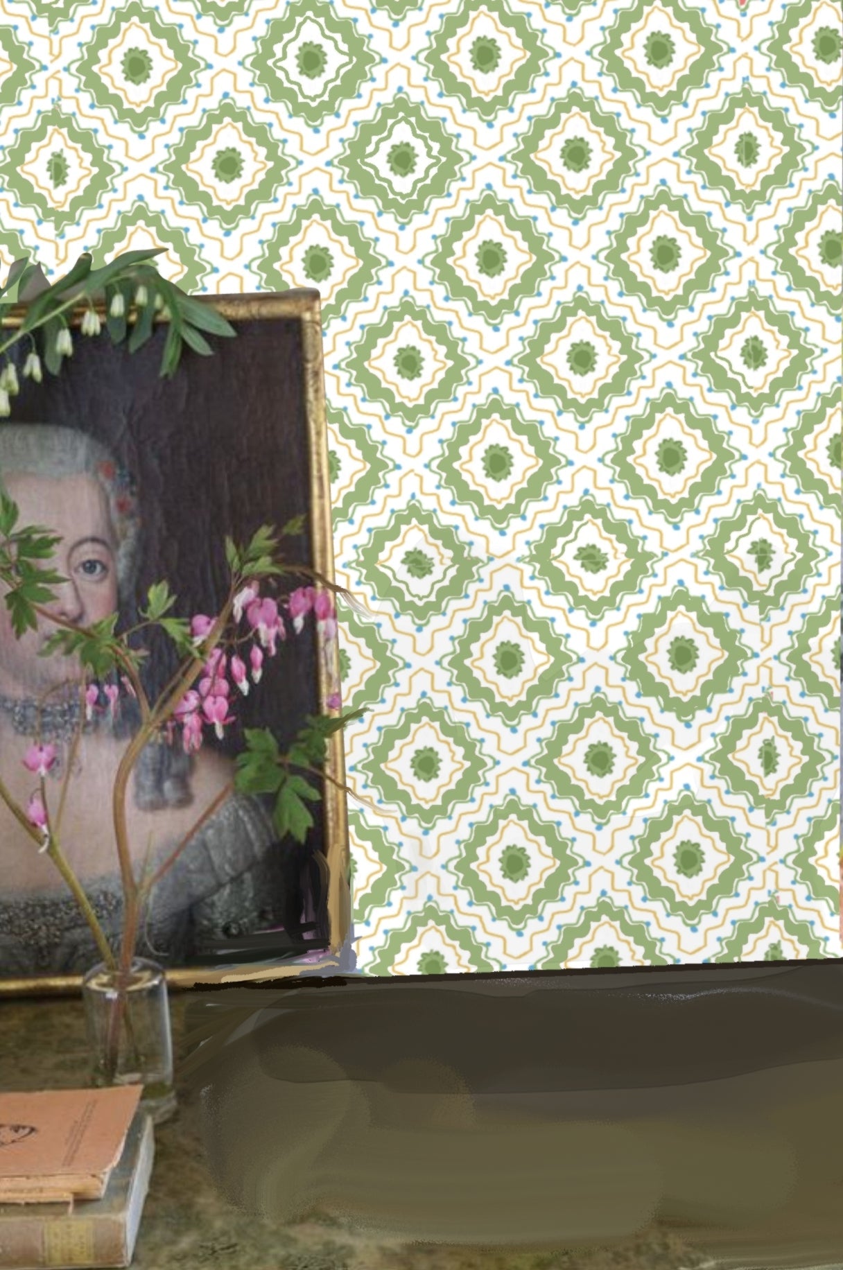 Tristan Wallpaper and Fabric in Green