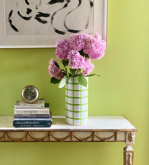 Dana Gibson Tall Vase in Green Window Pane