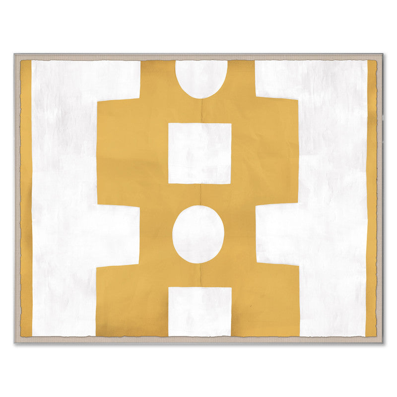 Yellow and White Abstract by Paule Marrot