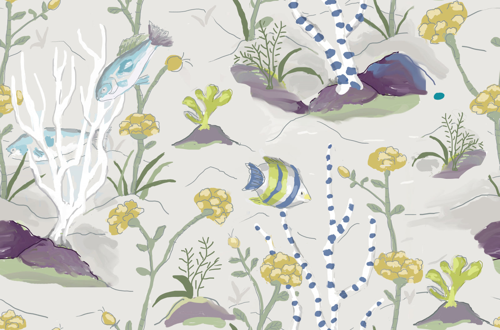 Reef Wall Paper and Fabric in Oyster