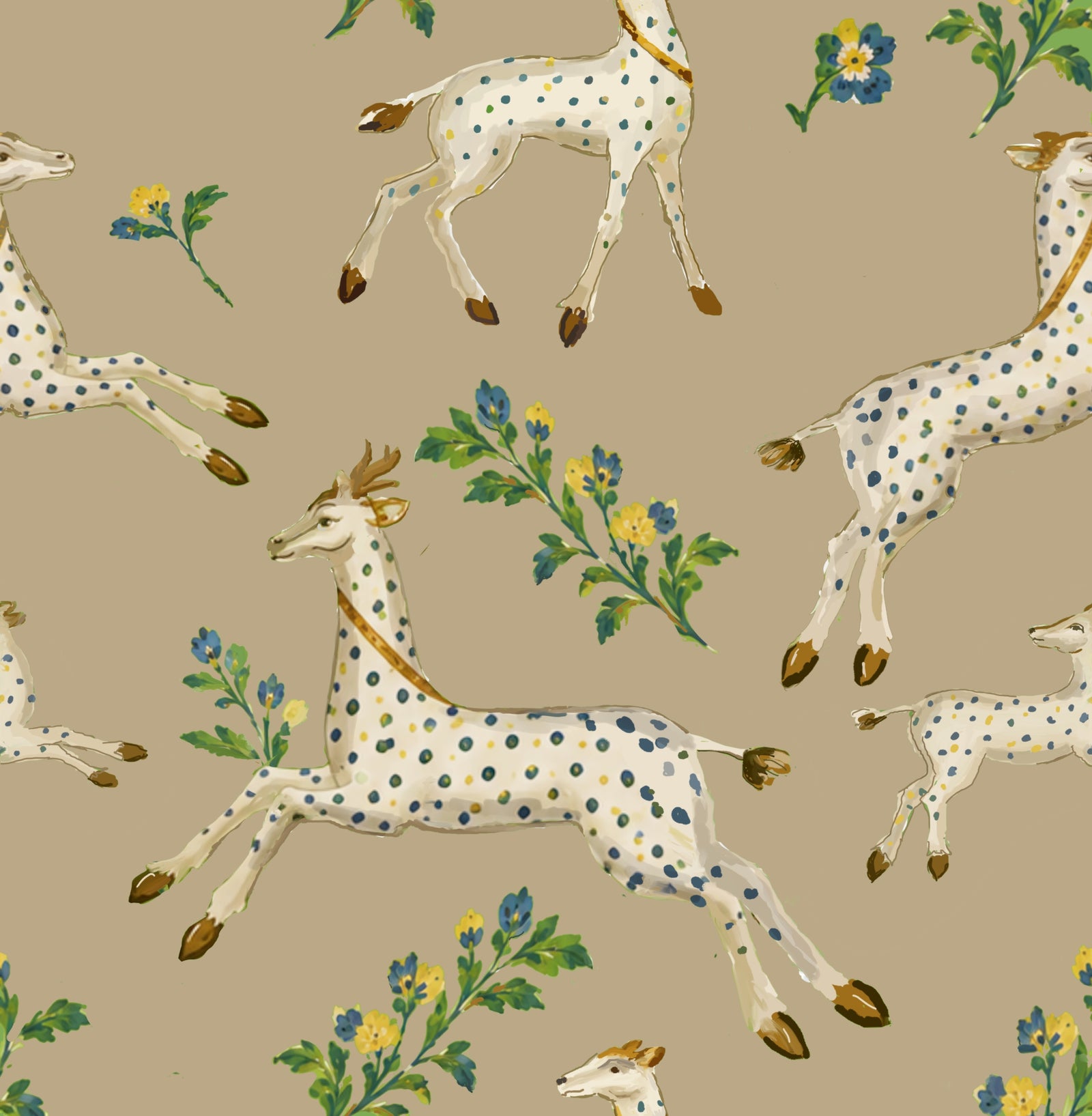 Dana Gibson The Mad Hunt Wallpaper in Taupe