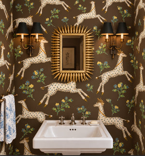 Dana Gibson The Mad Hunt Wallpaper in Chocolate