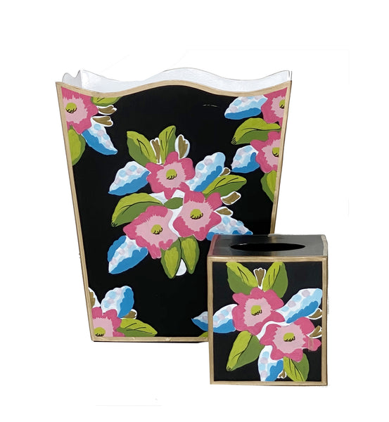 Dana Gibson Elsie in Black Wastebasket, Tissue Box