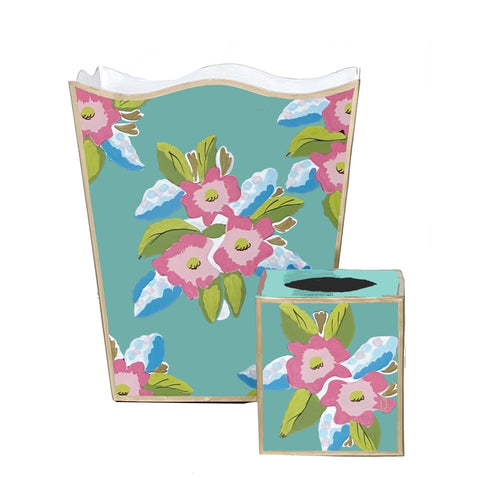 Dana Gibson Elsie in Turquoise Wastebasket, Tissue Box
