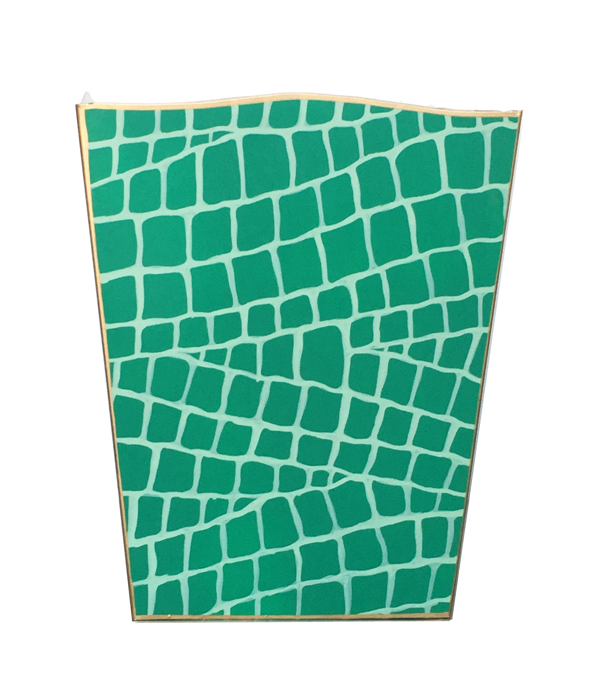 Dana Gibson Emerald Croc Wastebasket