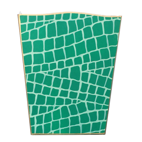Dana Gibson Emerald Croc Wastebasket