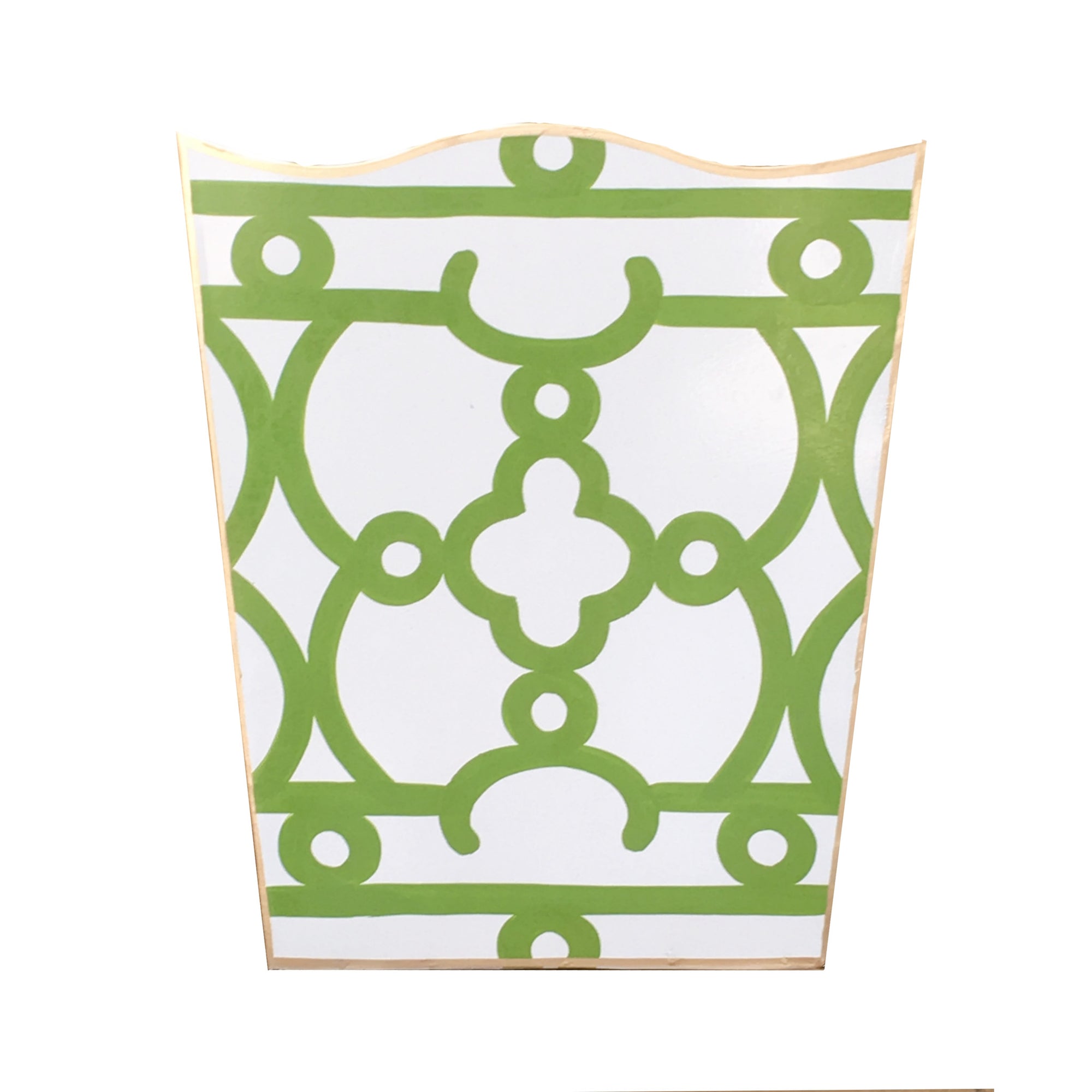 Dana Gibson Green Ming Wastebasket, Tissue Box