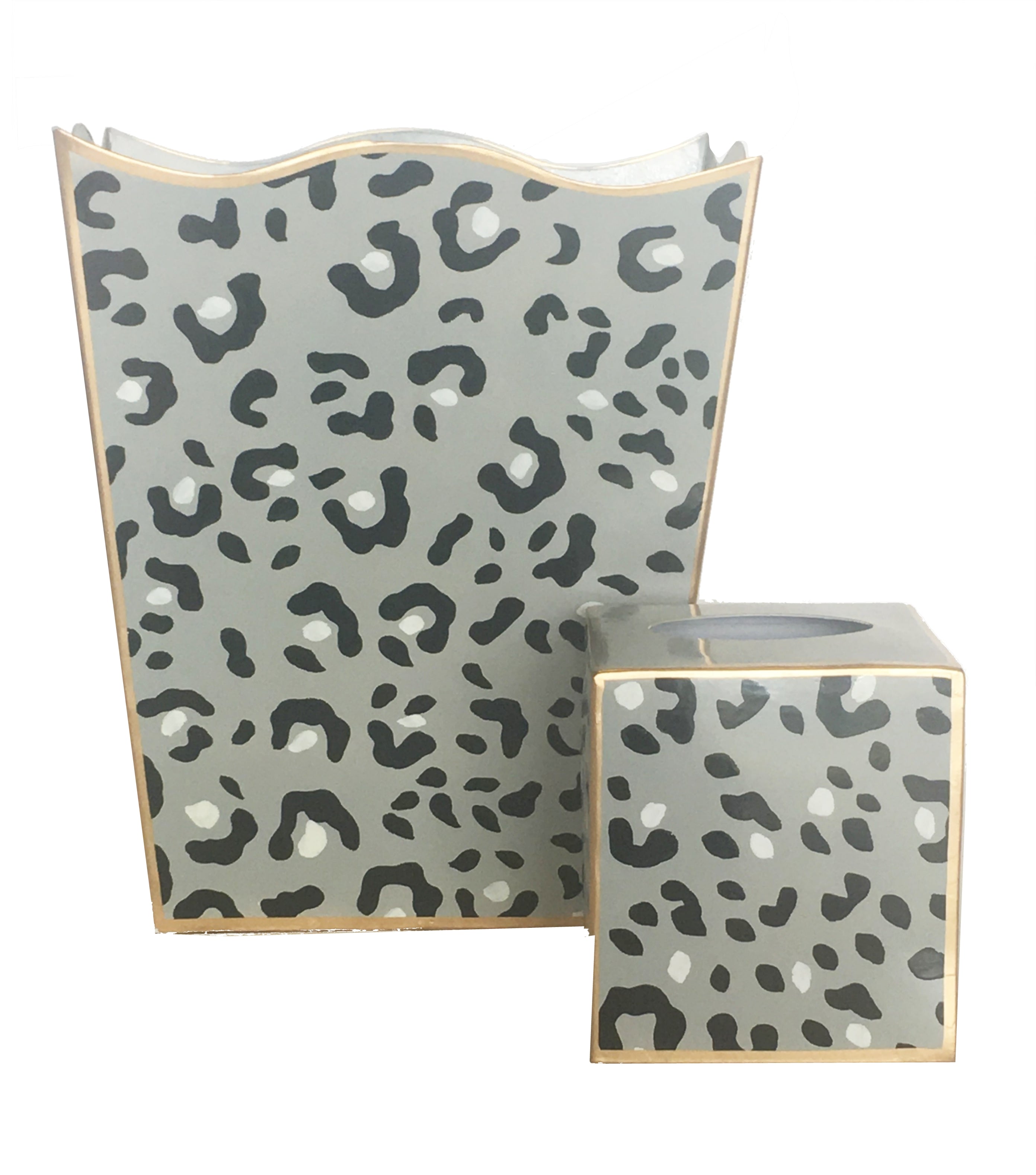 Dana Gibson Grey Leopard Tissue Box