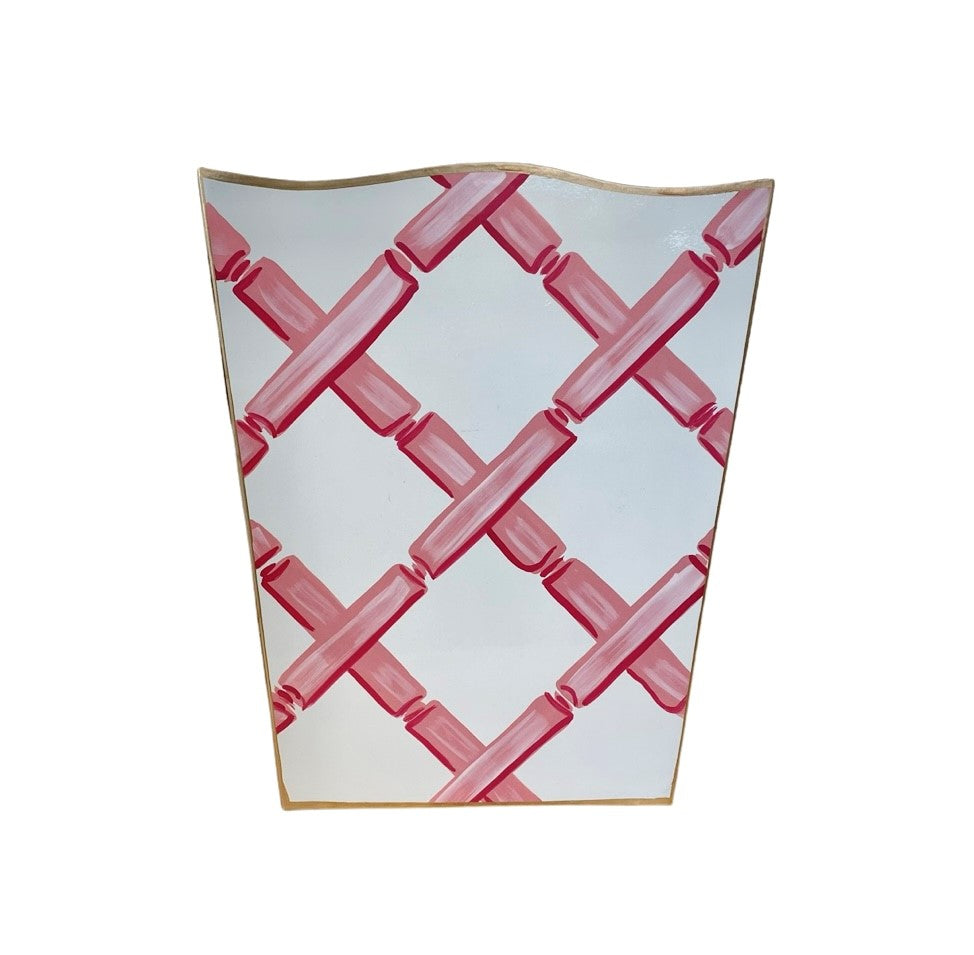 Pink Lattice Wastebasket 2ndQ
