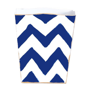 Dana Gibson Navy Bargello Wastebasket, Tissue Box