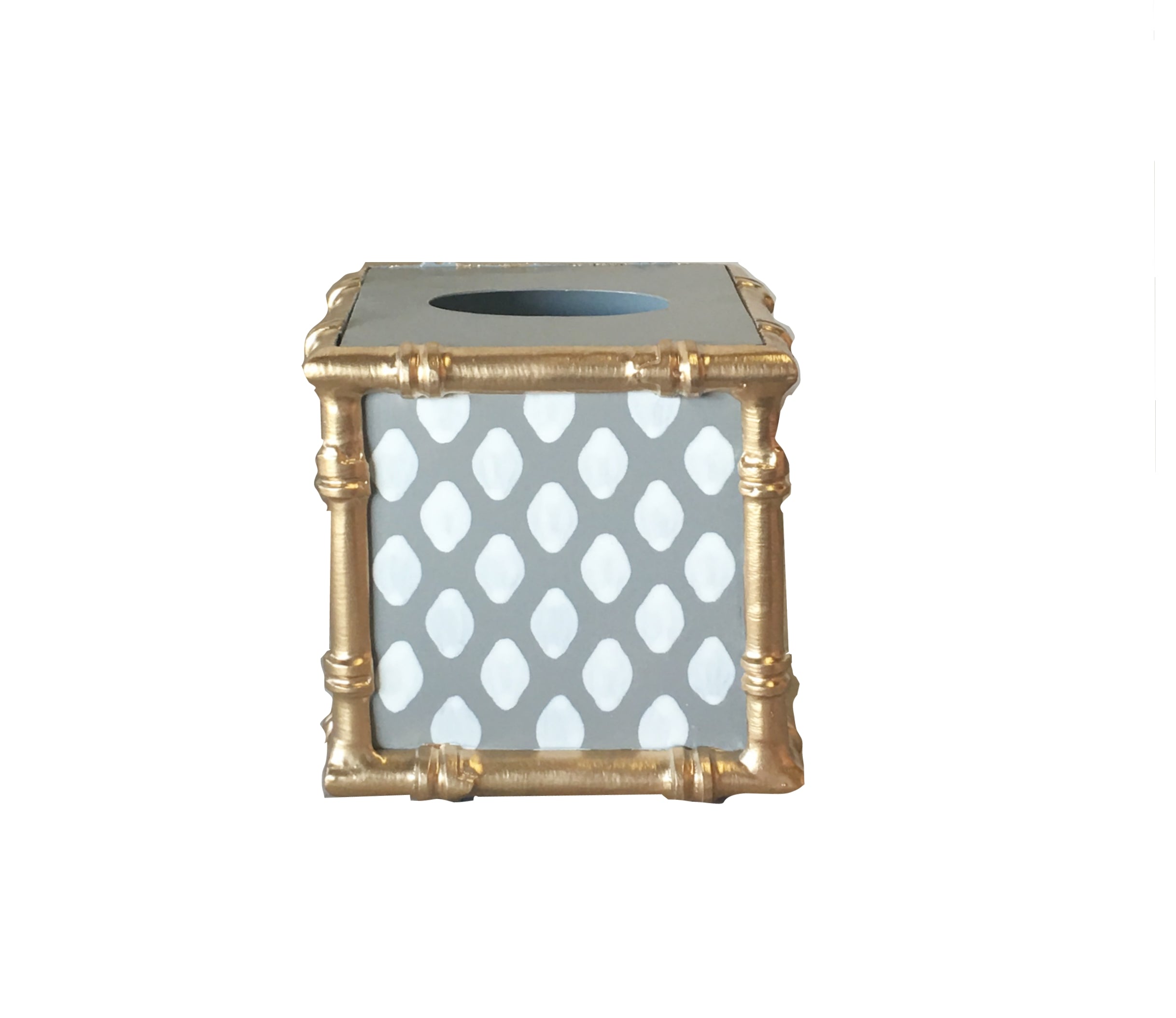 Dana Gibson Bamboo Wastebasket in Grey Parsi