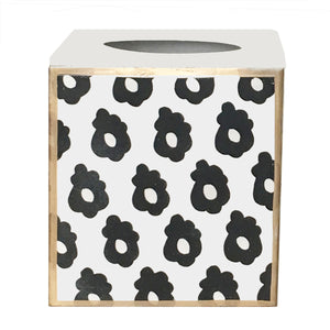 Dana Gibson Black Ditty Wastebasket, Tissue Box