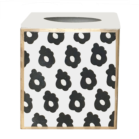 Dana Gibson Black Ditty Wastebasket, Tissue Box