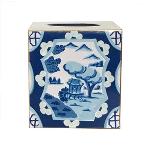 Dana Gibson Canton in Blue Wastebasket or Tissue Box, 2ndQ