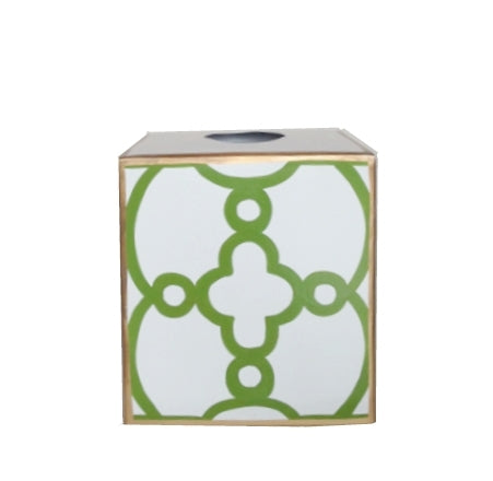 Dana Gibson Green Ming Wastebasket, Tissue Box