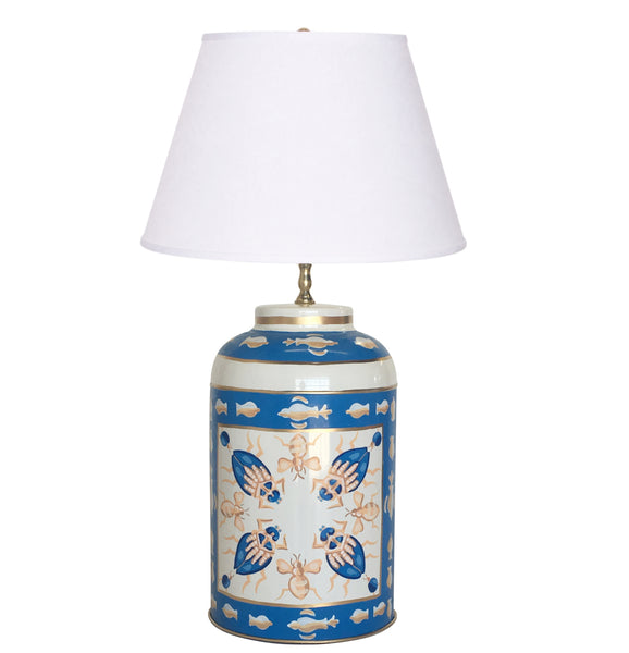 Dana Gibson Blue Buggy Tea Caddy Lamp