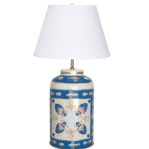 Dana Gibson Blue Buggy Tea Caddy Lamp