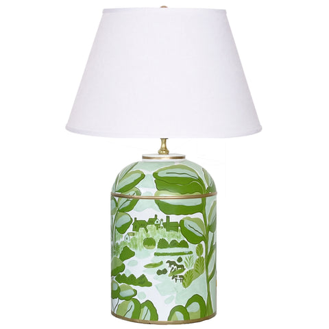 Bristow in Green Tea Caddy Lamp by Dana Gibson