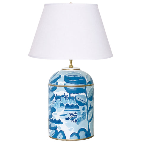 Dana Gibson Bristow in Blue Tea Caddy Lamp