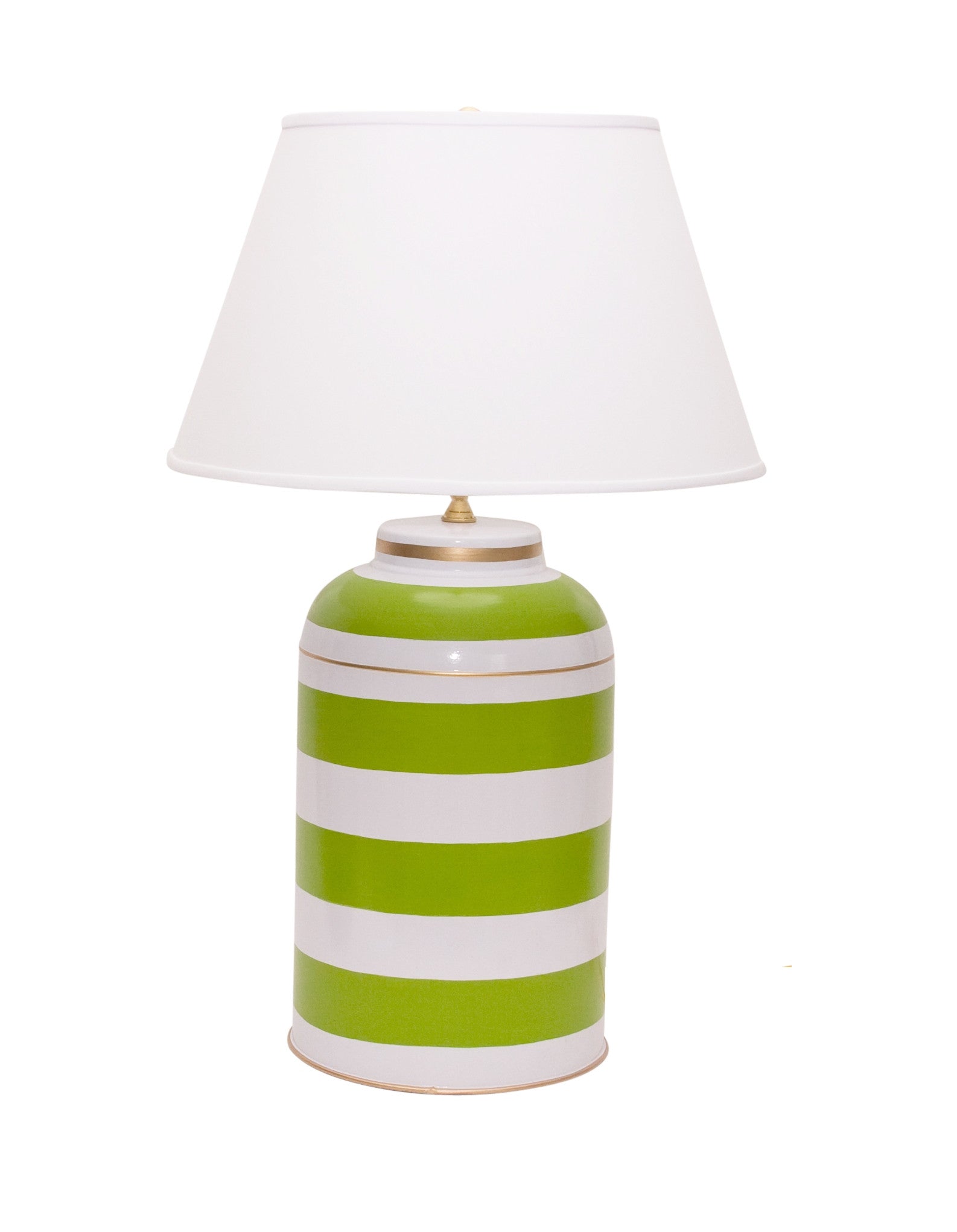 Dana Gibson Green Stripe Tea Caddy Lamp