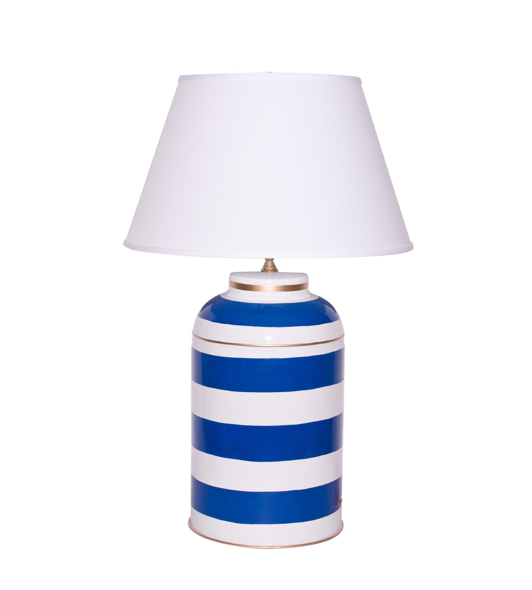 Navy Stripe Tea Caddy Lamp