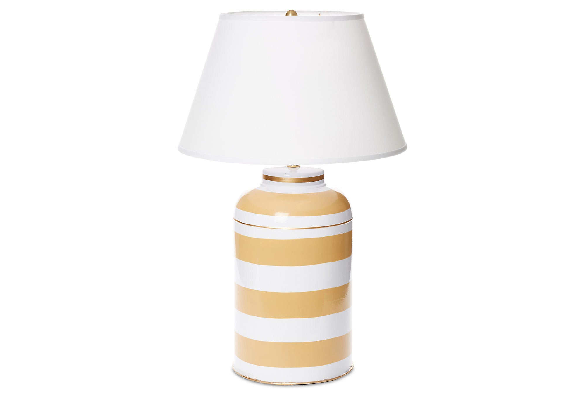 Taupe Stripe Tea Caddy Lamp