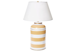 Taupe Stripe Tea Caddy Lamp