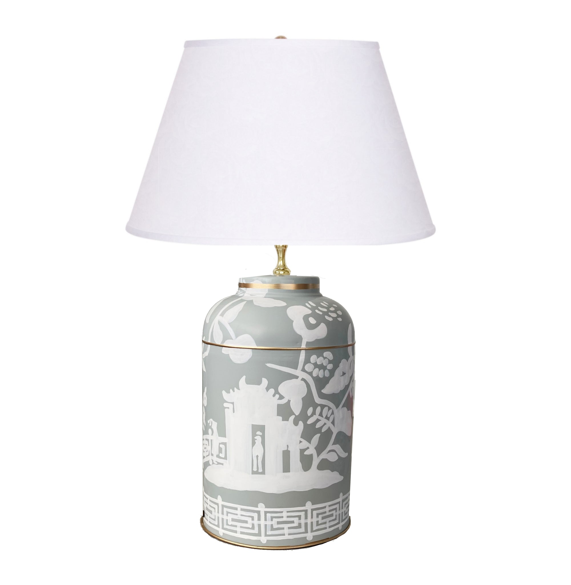 Dana Gibson Xanadu in Grey Tea Caddy Lamp