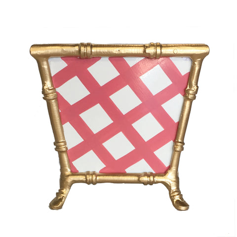 Dana Gibson Bamboo in Pink Lattice Cachepot 2ndQ