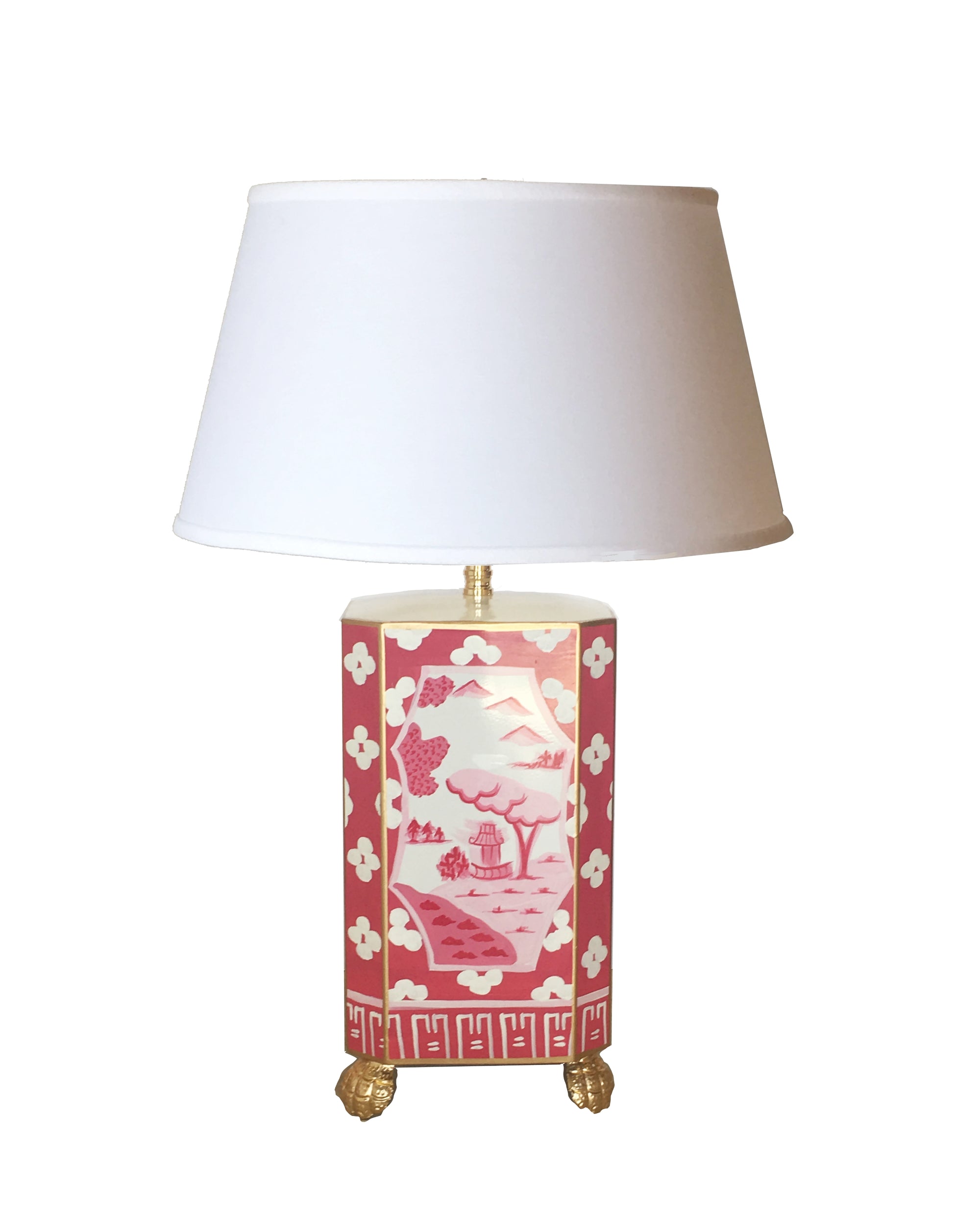 Dana Gibson Canton in Pink Lamp with Shade