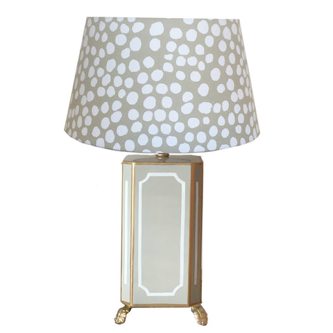 Dana Gibson Devon Lamp in Grey with Grey Thumb Print Shade