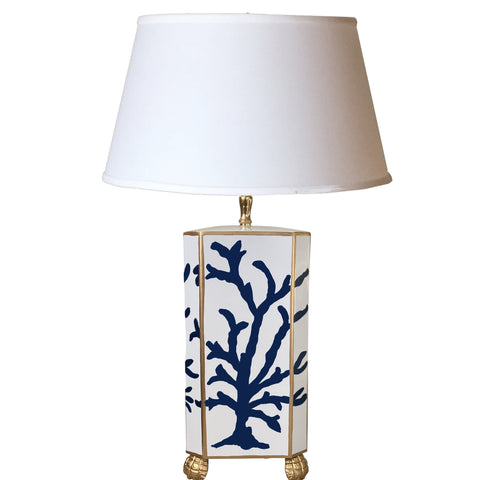 Dana Gibson Navy Coral Table Lamp