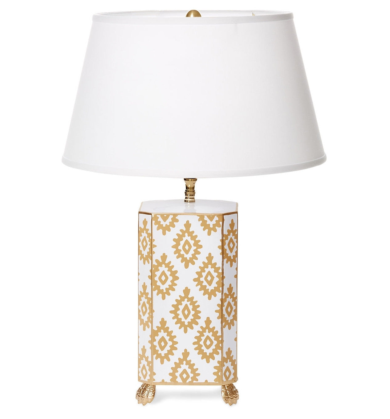 Taupe Block Print Lamp in Small