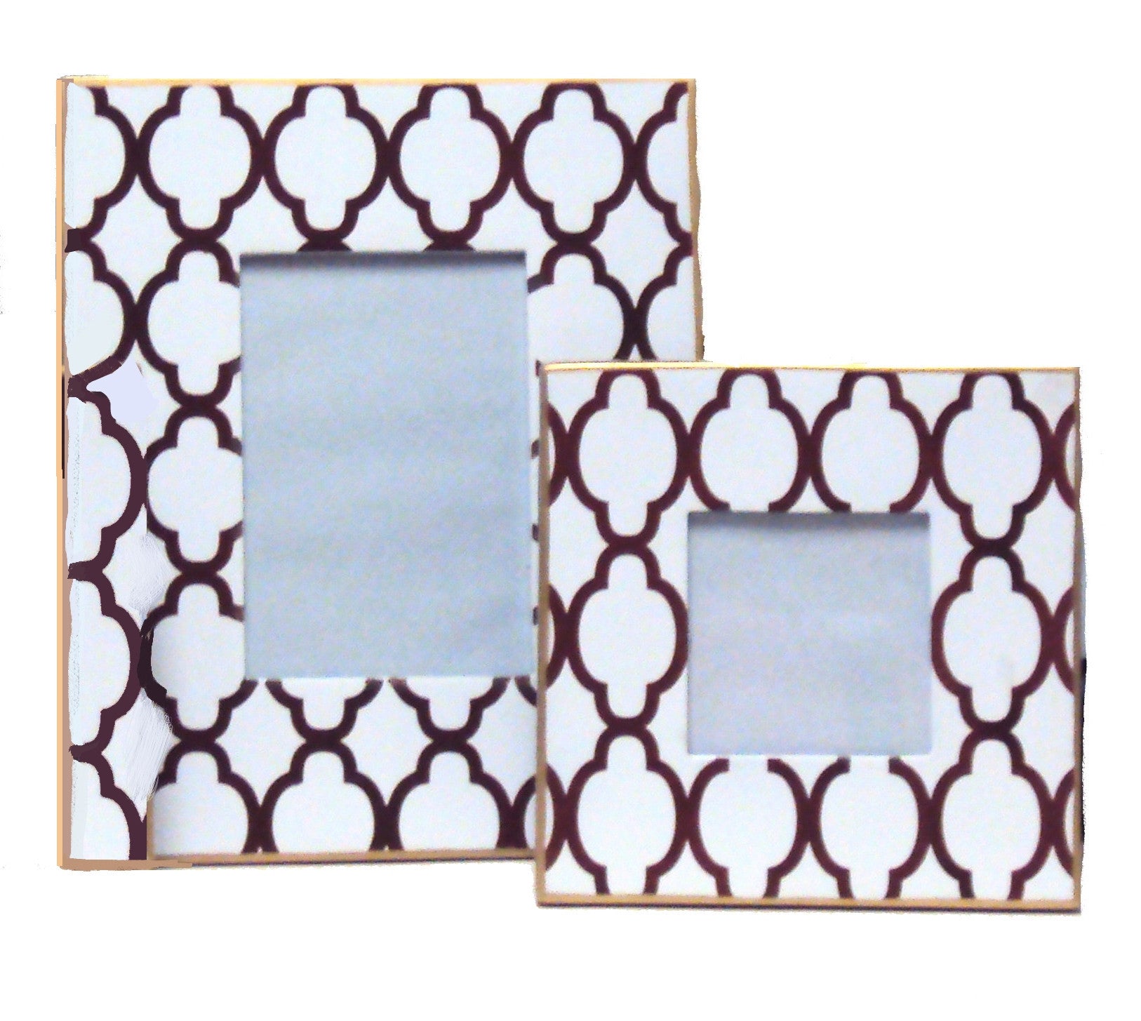 White Quatrefoil Frames