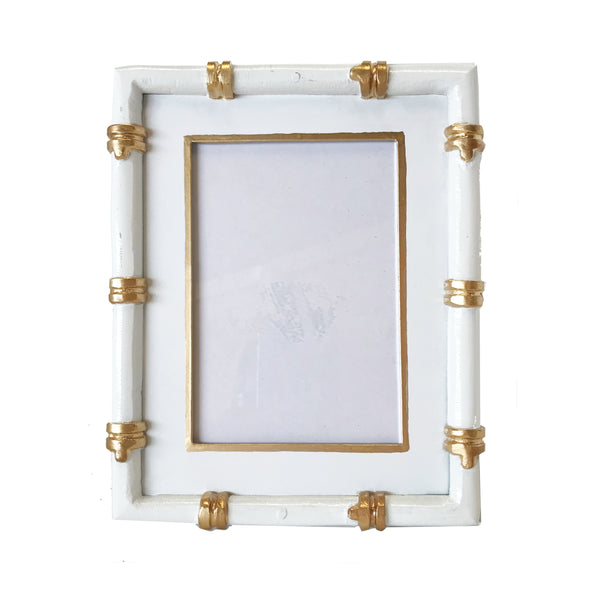 Dana Gibson Bamboo in White Picture Frame