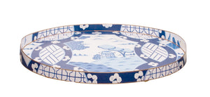 Canton in Blue Oval Coffee Table by Dana Gibson