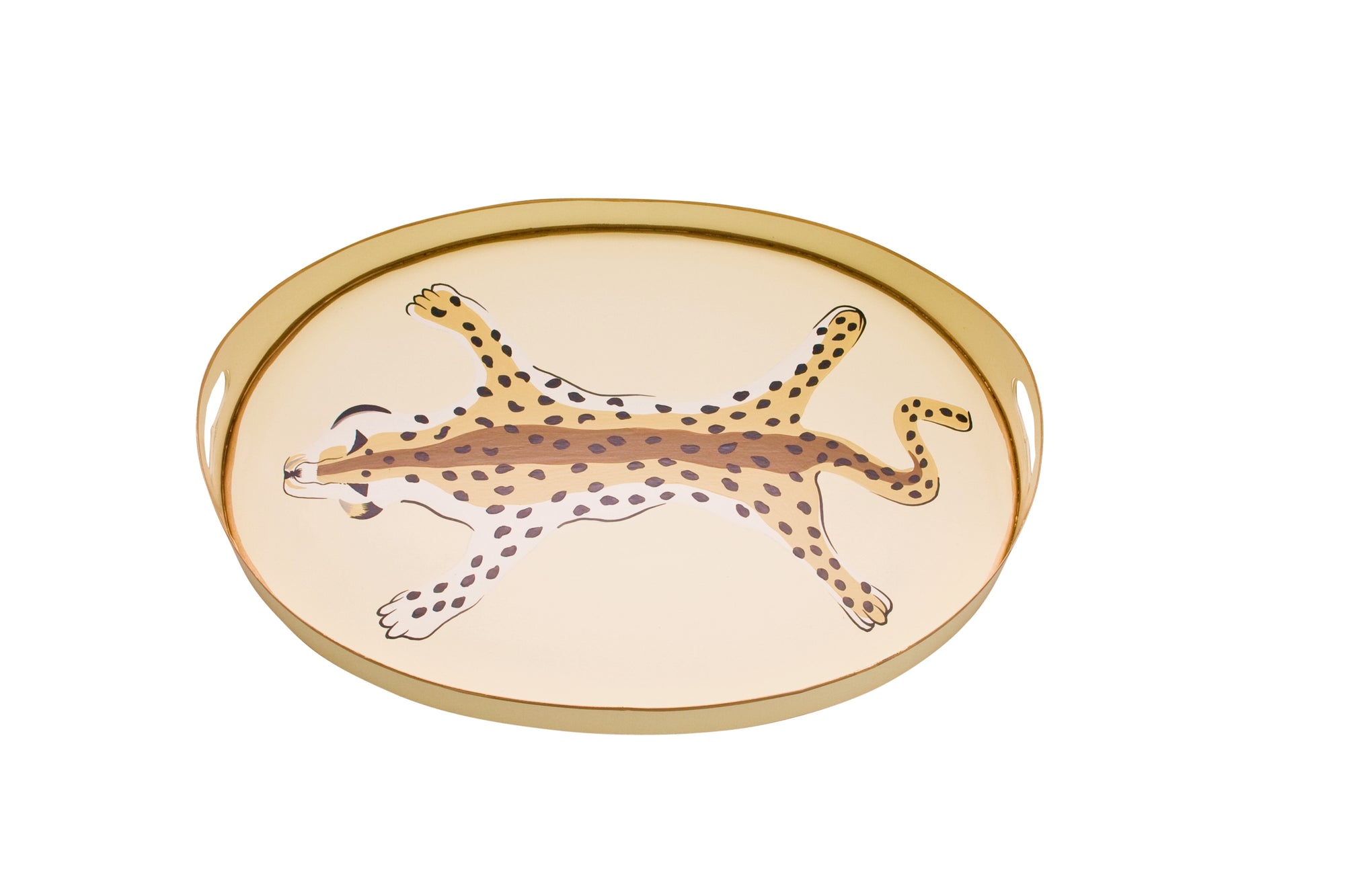 Oval Tray in Cream Leopard