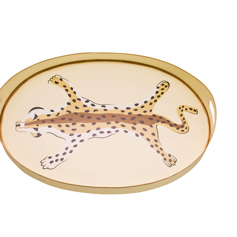 Oval Tray in Cream Leopard