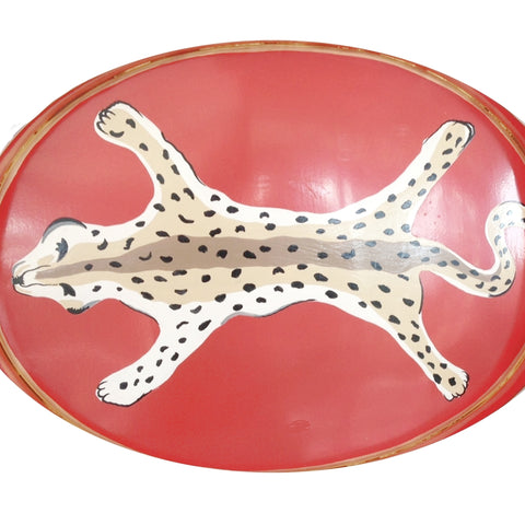 Oval Tray in Orange Leopard 2ndQ