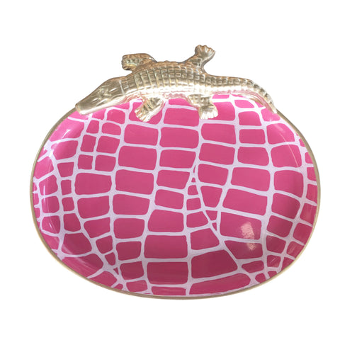 Dana Gibson Crocodile Tray, Pink