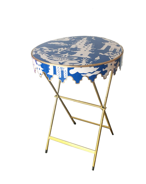 Dana Gibson Glenbrook Table in Navy Beijing
