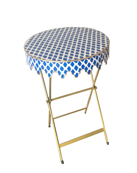 Dana Gibson Glenbrook Table in Navy Parsi