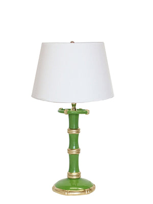 Dana Gibson Bamboo Candle Stick Lamp in Green