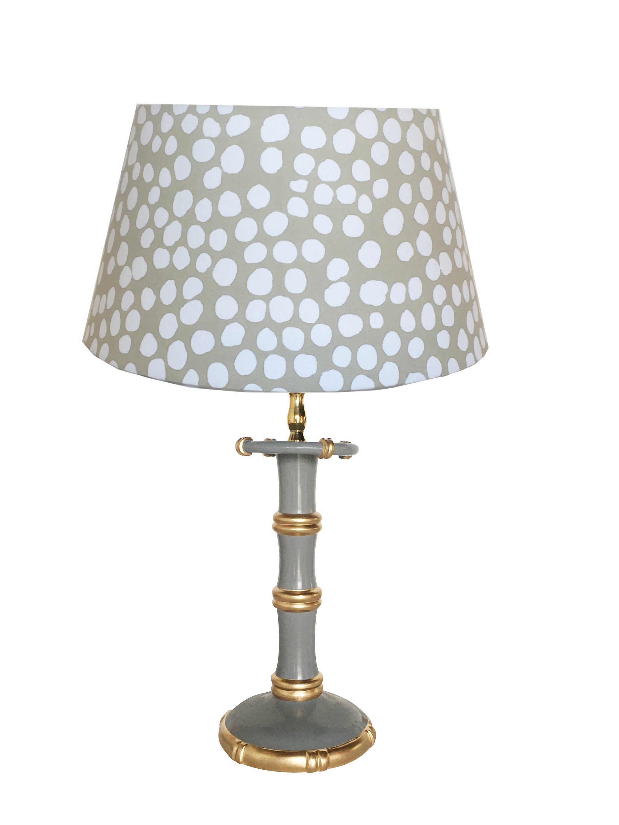 Dana Gibson Bamboo Candle Stick  Lamp in Grey