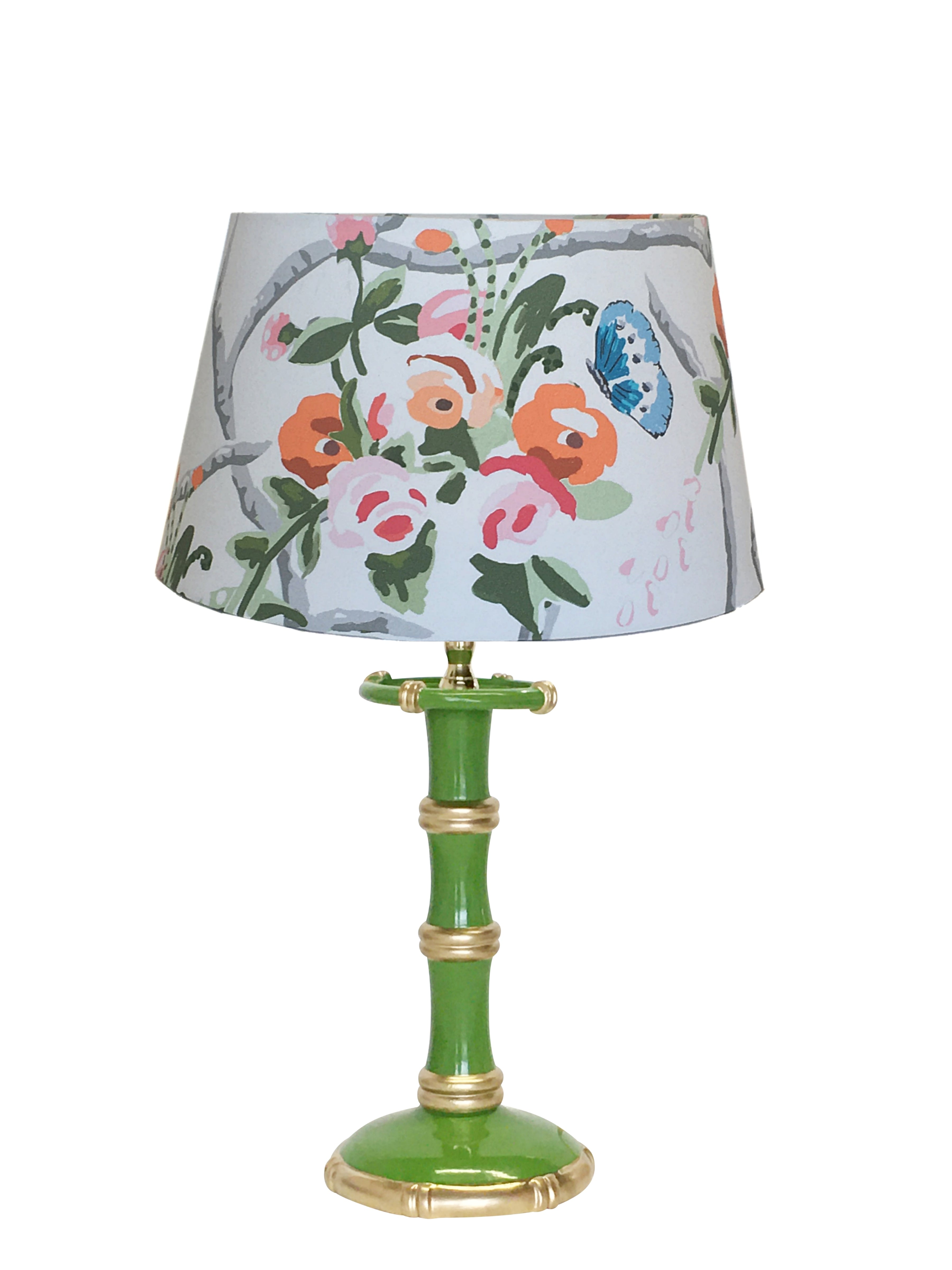Dana Gibson Bamboo Candle Stick Lamp in Green