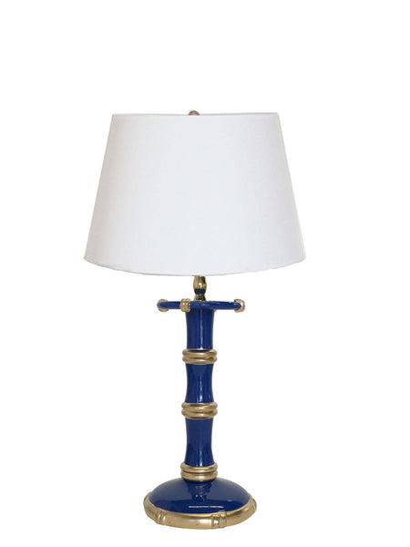 Bamboo Candle Stick Lamp by Dana Gibson in Navy